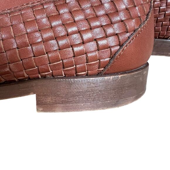 J Crew Winona Brown Woven Leather Penny Loafers Size 8.5 Preppy Classic - Picture 10 of 13
